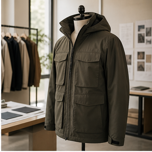 Giacca outerwear strutturata su manichino
